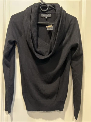 Suéter negro manga larga cuello búco pequeño mezcla algodón Jones New York Collection Foto 1 de 4