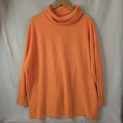 Suéter Anthropologie Cashmere Cuello Alto Talla Mediana Gran Tamaño Naranja Foto 1 de 4
