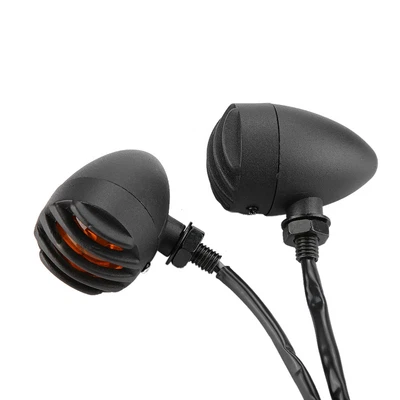 丨2Pcs Indicatore Luci di Direzione Posteriore Moto Retro Full Metal Placcato Coda - Immagine 1 di 4