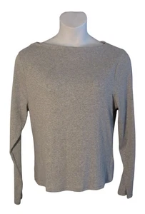 J. Crew 2X NUEVA Camisa Tejida Acanalada Gris Top Elástica Nueva Con Etiquetas - Imagen 1 de 4