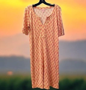 Lilly Pulitzer Colleen Dress Printed Apricot Armstrong Houndstooth Size 6 Silk - Picture 1 of 6