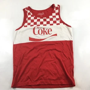 Coca-Cola Tank Top Graphic Sleeveless Coke Logo Checkered Size Small - Picture 1 of 4