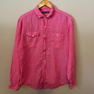 Ralph Lauren Black Label Pink Linen Long Sleeve Button Down Shirt Mens Size XL - Picture 1 of 7