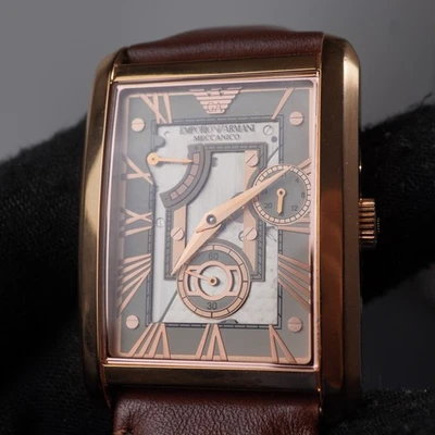 Emporio Armani mechanical automatic dress tank skeleton Watch AR4247 30m 34mm - Image 1 of 4