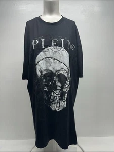Phillip Plein Camiseta Manga Corta Camiseta Calavera Algodón Negro Para Hombre Talla 3XL - Imagen 1 de 9