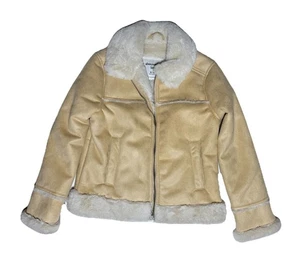 Abercrombie Mädchen hellbraun Seude Kunstfell Mantel Jacke  - Bild 1 von 6
