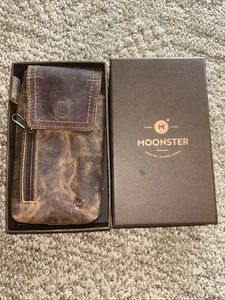 Moonster Leather Phone Holster – Genuine Full-Grain Leather Cell Phone Holder - Photo 1 sur 4