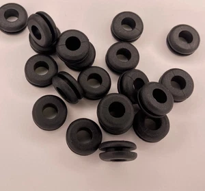 6.4mm Cable Grommet Round PVC 9.5mm Panel Cutout Multi Qty - Picture 1 of 2