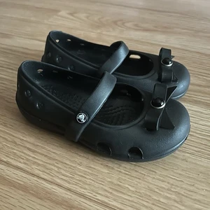 Crocs Black Keely Bow Tie Flats Toddler 8 - Picture 1 of 7
