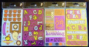 Variety Chipboard Punchouts Halloween Stickers Alphabet Words Embelish Scrapbook - Picture 1 of 5