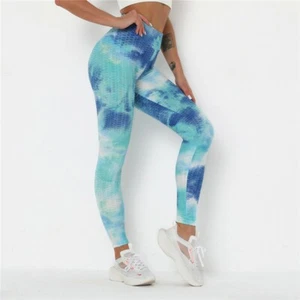 Women's Yoga, Tie Dye Fitness Leggings, Women Yoga Pants High Waist Fitness - Picture 1 of 8