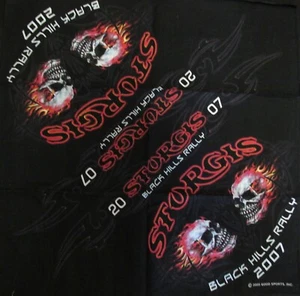 Bandana de motocicletas de rally Sturgis Black Hills Semana 2007 21,5 x 21 cráneos - Imagen 1 de 1