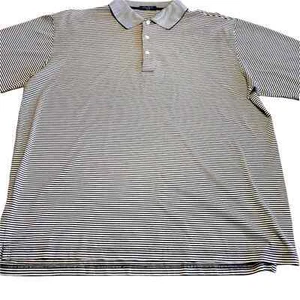 ALAN FLUSSER BEIGE/BLACK STRIPE 2XL GOLF SHIRT - Picture 1 of 9