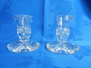 Vintage Waterford crystal Blarney? cut short stem candlesticks or candle holders