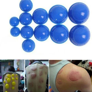 1x 12 Stück/Set Silikon Anti-Cellulite Massage Vakuum Schröpfen Körper Tassen Therapie USA - Bild 1 von 11