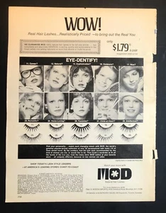 Vintage 1970s magazine print ad MOD Natural Hair Lashes fashion eyelashes - Picture 1 of 1