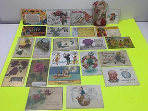 Lotto Cartoline Vintage Umorismo Satira Commedia Vittoriana Antica Natale Buon Compleanno - Foto 1 di 10