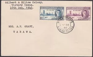 GILBERT & ELLICE IS 1946 Victory set on FDC - Ocean Island cds..............Q257 - Picture 1 of 1