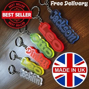 BEST Personalised FROZEN KEYRING KEYCHAIN GIFT ANY NAME BAG SCHOOL TAG LASER WOW - Picture 1 of 19