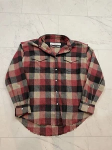 IRO Paris Gabyn Flannel Jacket Plaid Blue Brown Wool EU 32 - Picture 1 of 10
