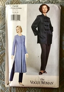 VTG VERY EASY VOGUE WOMAN #7412 Tunic & Pants Pattern Sz 14-16-18 UNCUT - Picture 1 of 2