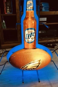 EAGLES FOOTBALL NEON Standing Light Miller Lite ITEM# 047099 By Fallon 2006 - Picture 1 of 14
