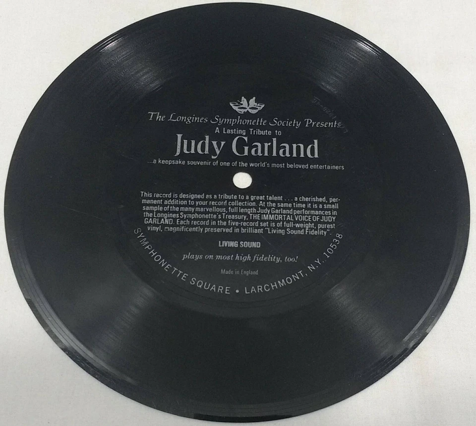"A Lasting Tribute To Judy Garland" 1970 LYN 19281K 7" 33 rpm Flexi-Disc England - Image 1 of 1