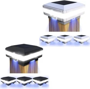 2-8X Black/White 4x4 5x5 6x6 Solar Post Deck Cap Fence Light Outdoor Waterproof - Picture 1 of 19
