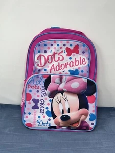 Disney Minnie Mouse DOTS ADORABLE  16" Pink School Kids Backpack Bag.. Size 16" - Picture 1 of 11