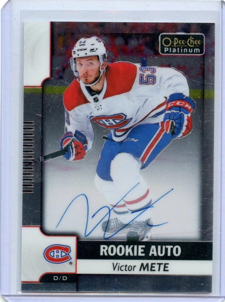  2017-18 O-Pee-Chee Platinum Rookie Autographs #R-VM Victor Mete B - Image 1 of 2