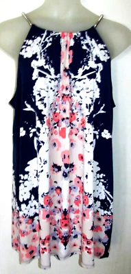 NWT Unique ALFANI Silver SNAKE CHAIN SHOULDER Floral  Dress Size 3X  26/28 - Image 1 of 3