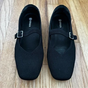 Vivaia Margot Mary Jane Black Square Toe Comfy Women’s Size 40 - Picture 1 of 11