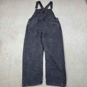 Free People Ziggy Denim Overalls Straight Leg Womens XL Black Jean Medium Wash - Picture 1 of 16