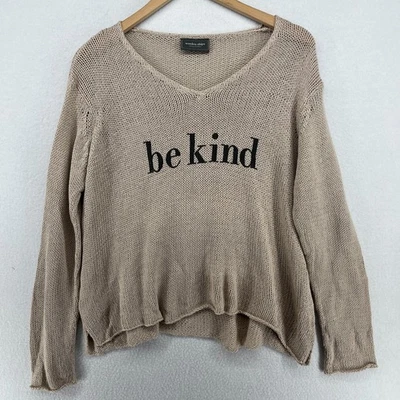 ENVÍOS DE MADERA Suéter Mujer M/L BE KIND Paola Beundia Tejido Abierto Pullover Beige Foto 1 de 4
