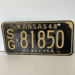 1968 Kansas License Plate 81850 Sedgwick County SG Collector Man Cave Garage - Picture 1 of 5