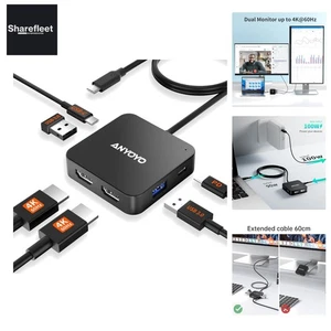 Docking Station 2 Monitore, Dual 4K 60Hz HDMI Adapter, USB C Hub Dual 4K HDMI... - Afbeelding 1 van 12