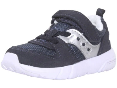 Saucony 学步儿童/小男孩 Jazz-Lite-2.0 运动鞋 钩/环鞋 海军蓝/银色 — 第 1/4 张图片