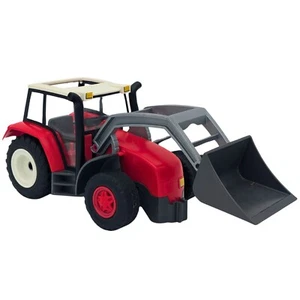 Playmobil tractor rojo con excavadora para granja ciudad vehículo - Imagen 1 de 2