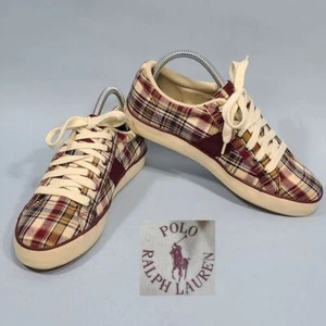 Polo Ralph Lauren Giles Madras scarpe a quadretti stile 90630 J269-0510 - Foto 1 di 12