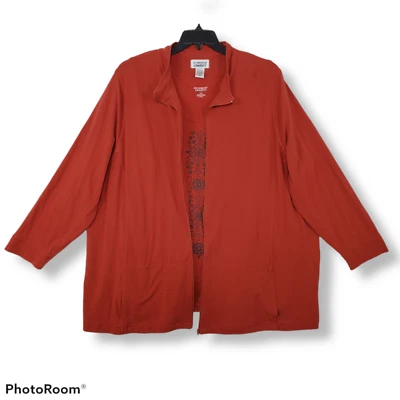 All American Comfort 2 piezas Chaqueta Tanque Ropa Activa Conjunto Talla 2X Naranja Quemado Elástico Foto 1 de 4