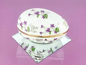 Handbemalte Porzellan zweiteilige Vintage Ei Süßigkeiten/Schmuck Schale Landhaus Kern - Bild 1 von 9
