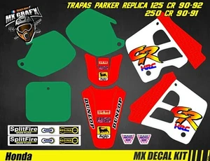 Kit Déco Motorrad pour / Mx Decal for Honda CR 125/250 1990-1992 - Trapas Parker - Picture 1 of 1