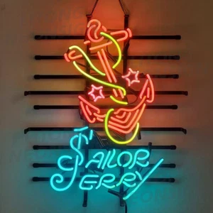 Sailor Jerry Spiced Rum Tattoos Neon Sign 24x20 Lamp Light Bar Party Club Decor - Foto 1 di 24