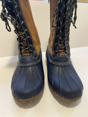 Sporto Leather The Original Duck Boots Navy Faux Fur Natasha Size 11 - Image 1 of 4