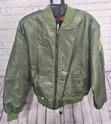Chaqueta de vuelo de bombardero verde Bravo Series by Burks Bay para hombre extra grande Foto 1 de 4