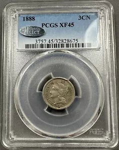 1888 Three Cent Nickel 3cn - PCGS XF45 - Original Better Date - Picture 1 of 2