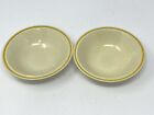 Set of 2 Hearthside Garden Festival Hand Painted Yellow Band Cereal Bowls 6-3/4”