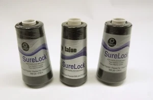 Surelock for Overlock Machines 100% Spun polyester 3000 yds Lot of 3 Black - Picture 1 of 4