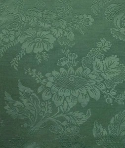 Vintage Floral Jacquard Fabric Dark Green Heavyweight Decor Brocade 5.5 Yards - Picture 1 of 11