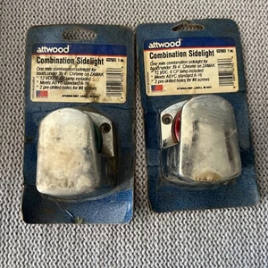 2x Attwood Combination Sidelight 12v Chrome Green Red Color Marine Bow 6375D3 - Picture 1 of 5